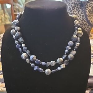 Elegant Blue Beaded Necklace